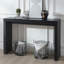 Console moderne noire à motif nervuré, console en bois, table d'entrée de l 47 po, console étroite de table d'entrée noire, table de couloir moderne, table de canapé moderne, table de salon