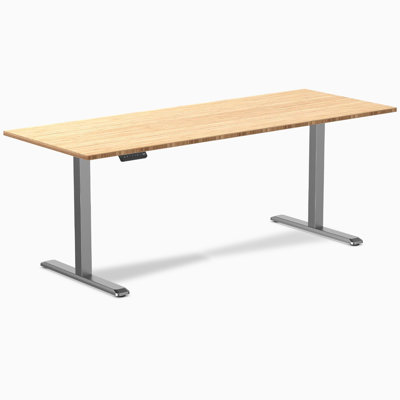 Single Sit Stand Desk - Bamboo / 78.7 x 29.5 inches / Space Gray