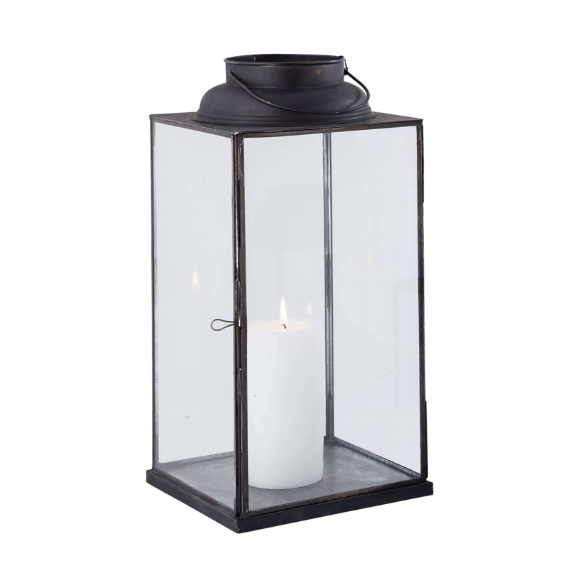 Glass Wall Lantern, 34cm H x 18cm W x 18cm D