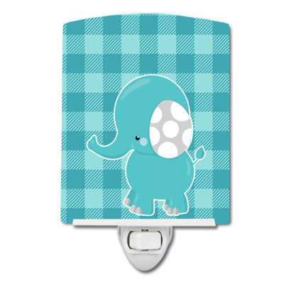 Éclairage de nuit en céramique d’éléphant rayé