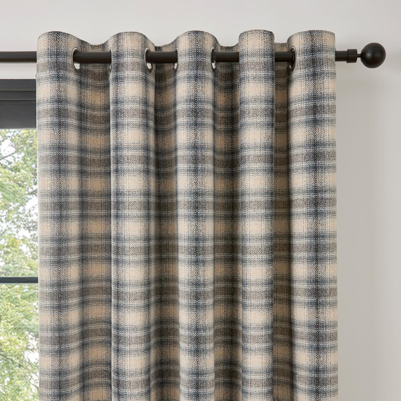 Semi Sheer Curtain Pair, 117cm Width x 137cm Drop, Grey
