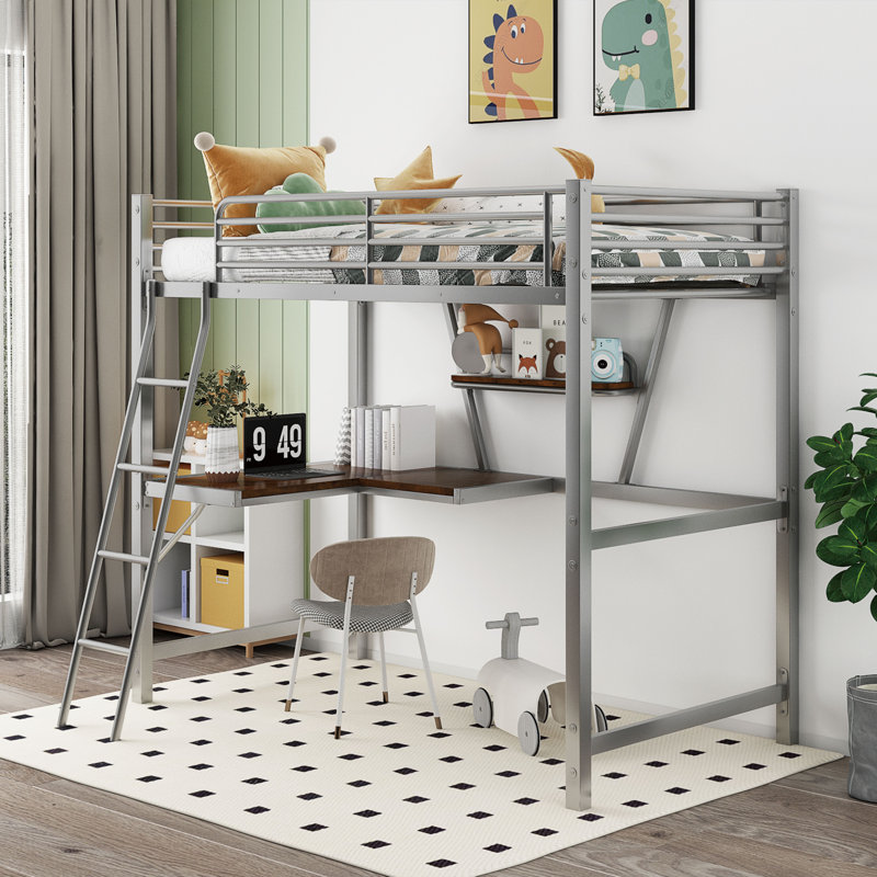 Lit mezzanine double Rhodes Kids, Simple, Argent