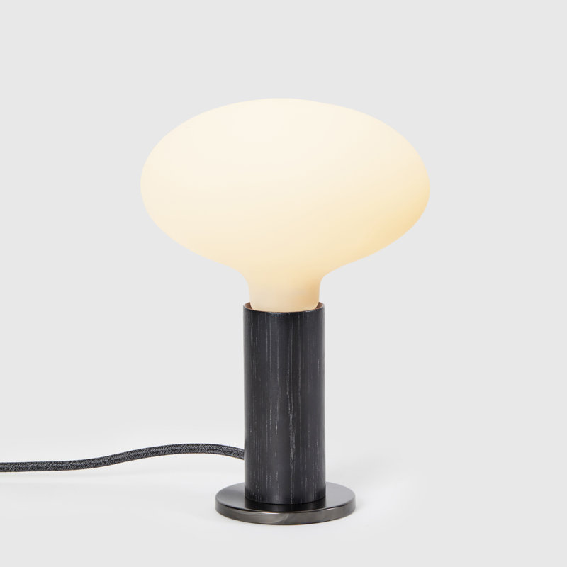 Knuckle Table Lamp In Blackened Oak, Oval Bulb