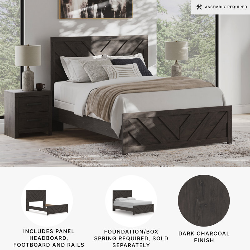 Haley Queen Panel Bed, Gray, Queen