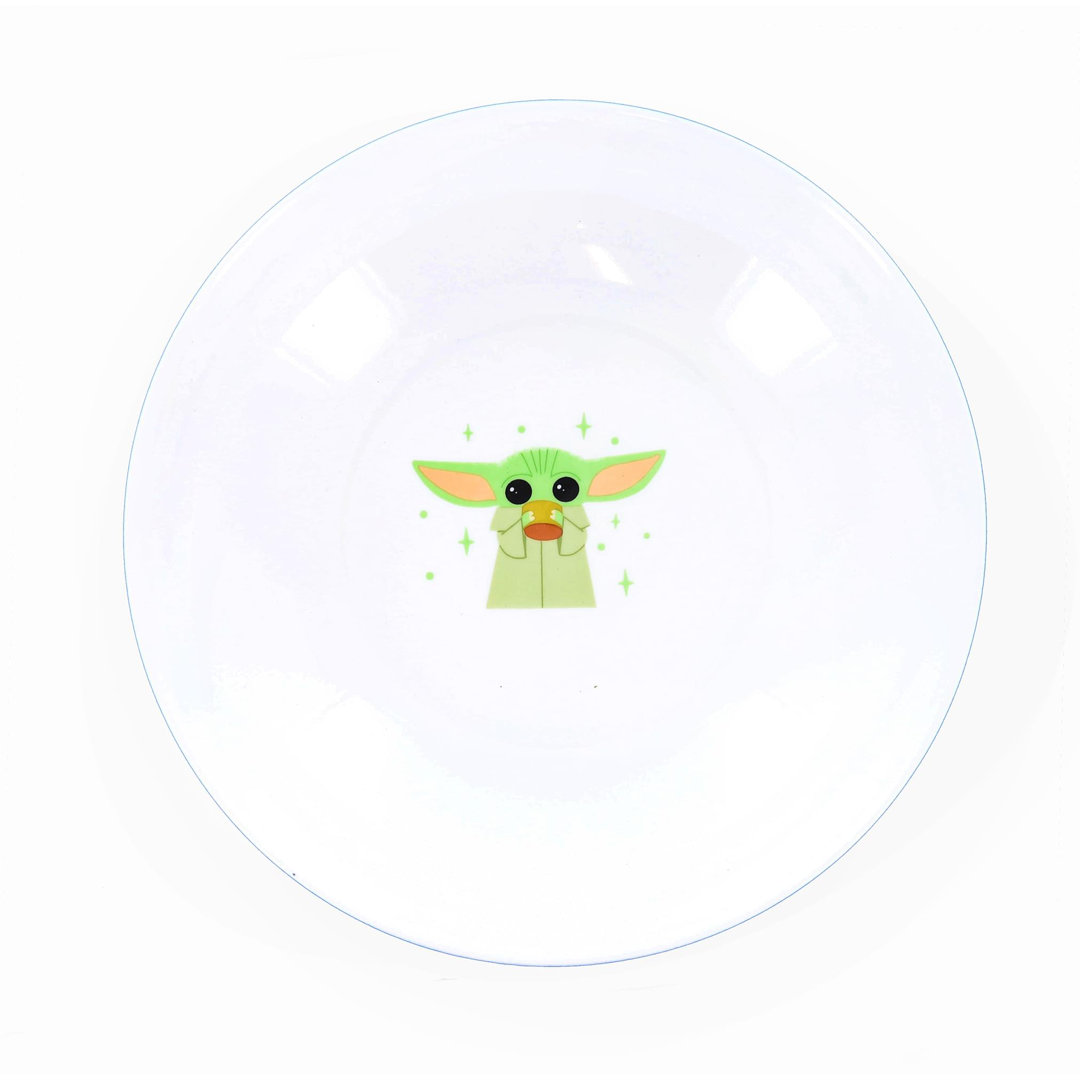 Star Wars the Mandalorian Grogu Snack Time Ceramic Dinner Bowl Silver Buffalo