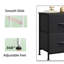 Table de chevet 2 tiroirs l 15,7 po - Bacs en tissu noir, plateau en bois - Rangement à structure en acier-2121408410