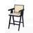 27" Height Woven Cane Plastic Backrest Bar Stool