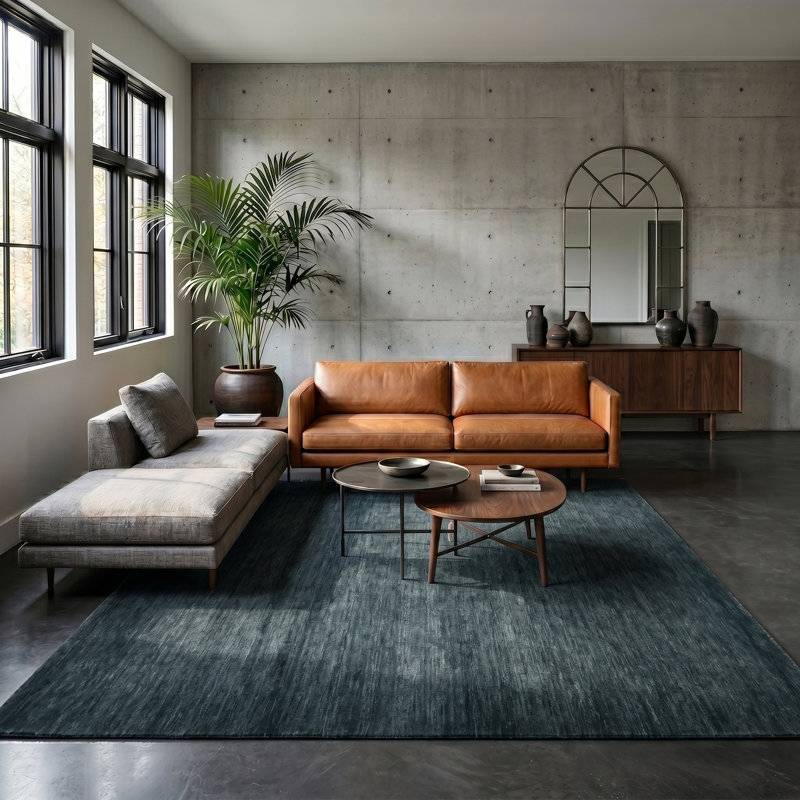 Tapis en laine néo-zélandais moderne tissé à la main Chauvin, Rectangle 9 pi x 12 pi