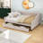 Timur Full Size 2 Drawers Upholstered Daybed Wood Slat Support-1782628331