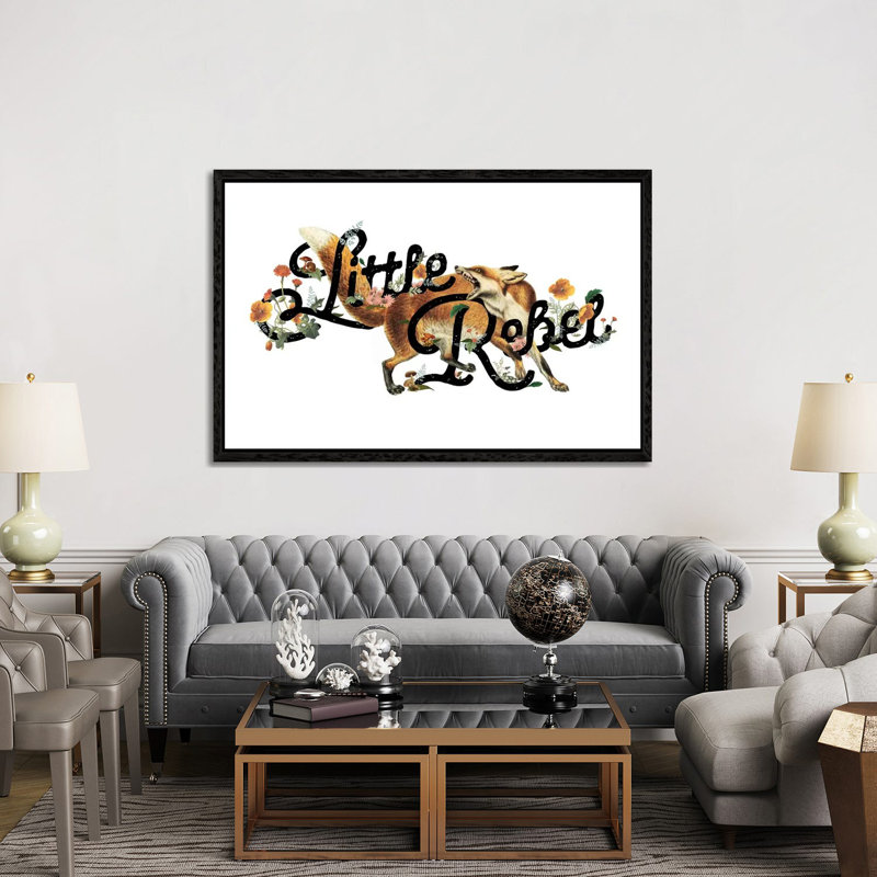 Little Rebel Fox by Heather Landis - Print on Canvas, 152.5 cm H x 101.5 cm W, Black Framed