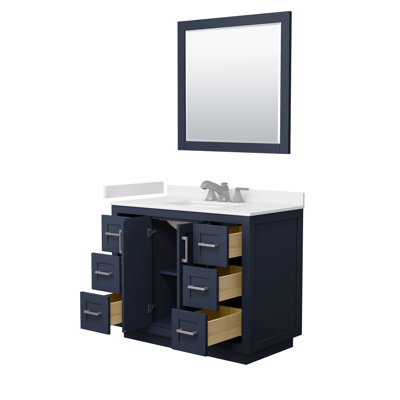 Meuble-lavabo simple autoportant 42 po avec plateau en marbre Miranda