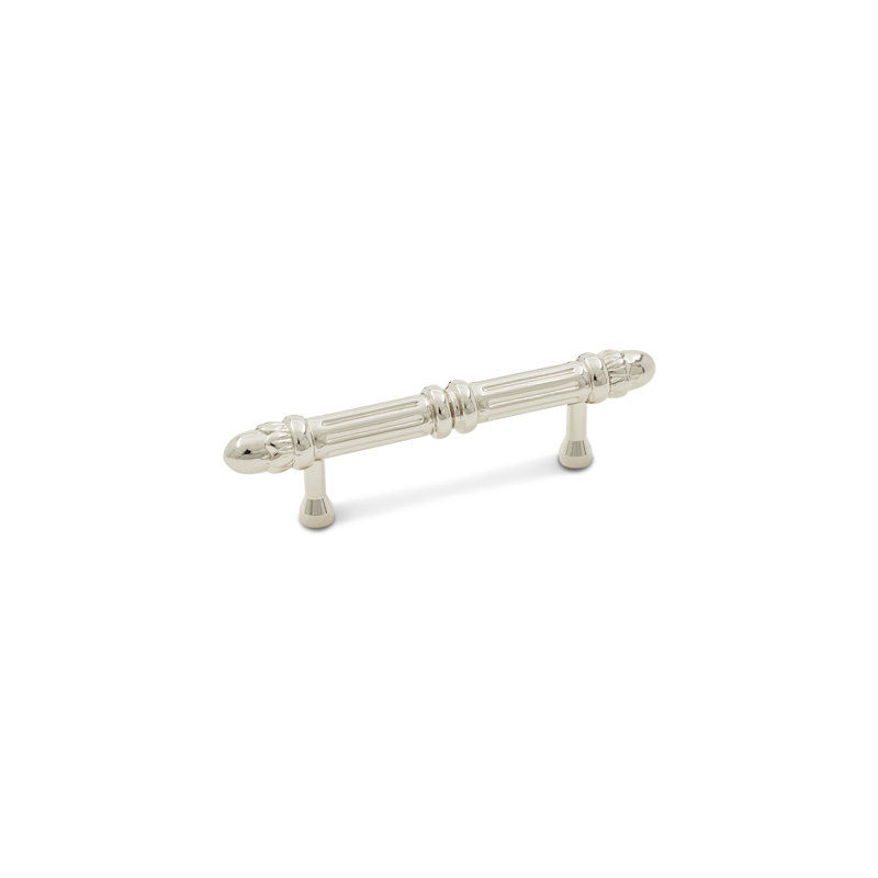 Lined 3" Rod Pull with Petals at End CP Series, Polished Nickel