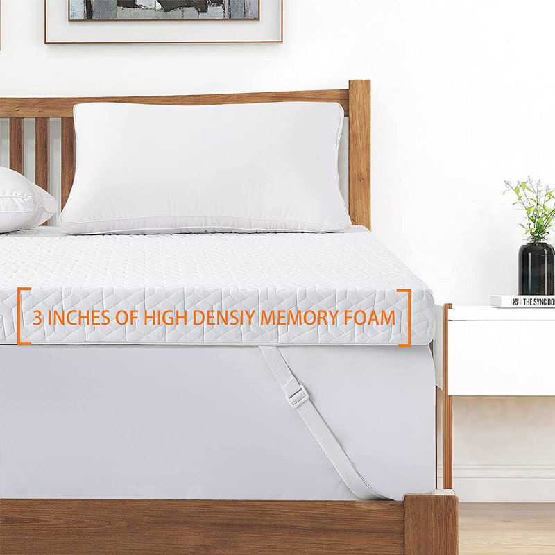 Surmatelas en polyester 3 po, Blanc, Grand