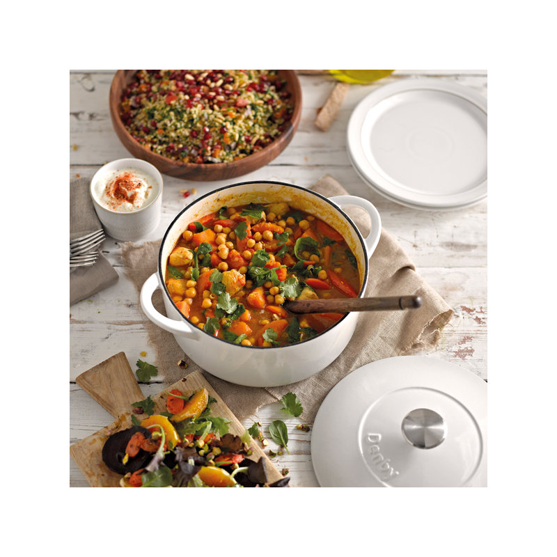 Denby Cast Iron Round Casserole, 24 cm, Natural