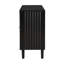 Buffet noir moderne de 58 pouces de large avec portes à motif ondulé, armoire de rangement de 32 po de hauteur avec tablettes réglables et poignées en métal, noir-427520441