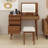Retro Bohemian Vanity Desk with Mirror & LED Lights, Flip-Top Makeup Dressing Table with 3 Drawers & 10 Compartments Storage Vanity Set