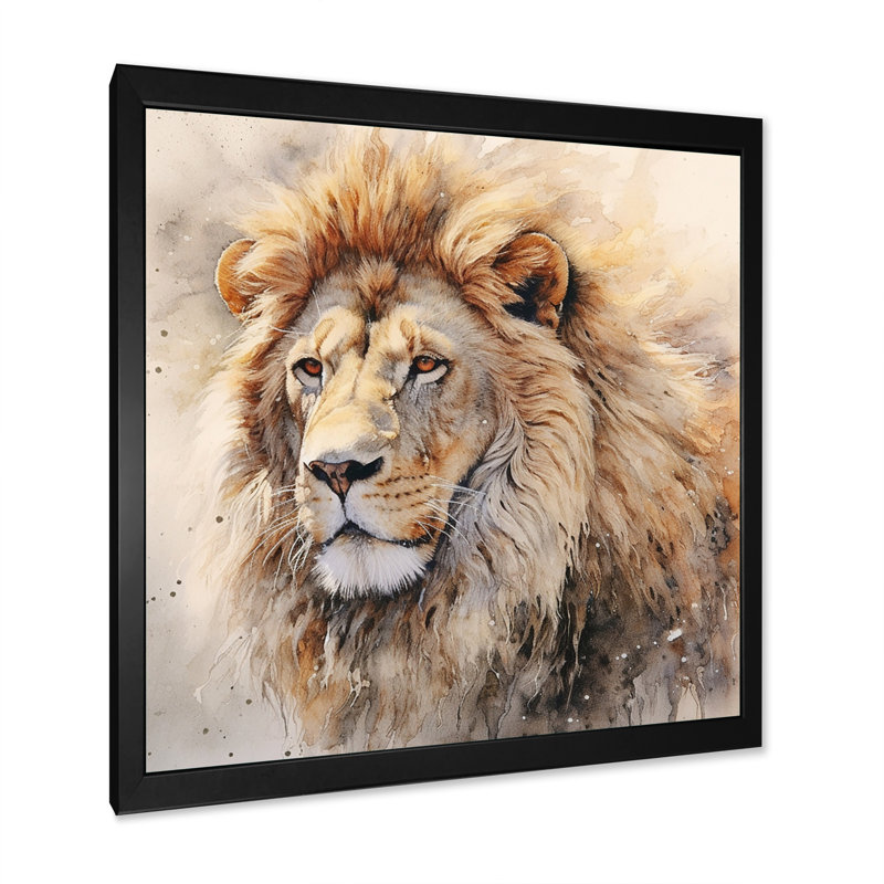 Lion, art mural sur toile, impression féroce et animal sauvage - lion féroce III, H 30 po x l 30 po x P 1 po