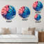 Rouge et bleu liquide Art I - horloge murale moderne-1244273222
