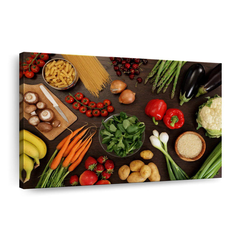 Vegetable Ingredients Canvas Print, 8" H x 12" W x 1" D