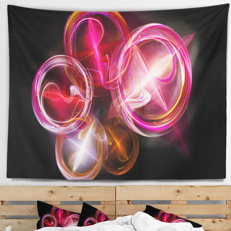 Tapisserie de bureau fractale rouge Abstract, H 50 po x l 60 po