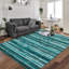 Tapis vert / blanc en polyester tissé à la machine Klae Southwestern-101789868