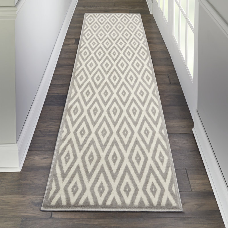 Tapis blanc Bo Bo Eclectic Bohemian, Tapis de couloir 2 pi 3 po x 7 pi 6 po