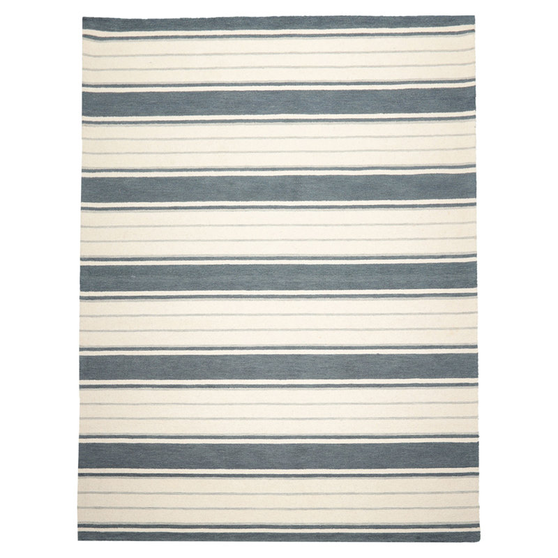 Slate Wool Oriental Rug Contemporary Striped Hand Tufted Design Multi Sizes, Rectangle 7'8" x 10'