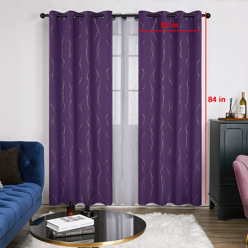 Cohmer Room Darkening Curtain Pair, 42" W x 45" L, Purple Grape