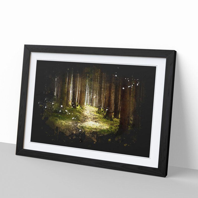 Green Forest Vol.6 - Picture Frame Graphic Art, Black Framed, 65cm H x 90cm W x 2cm D