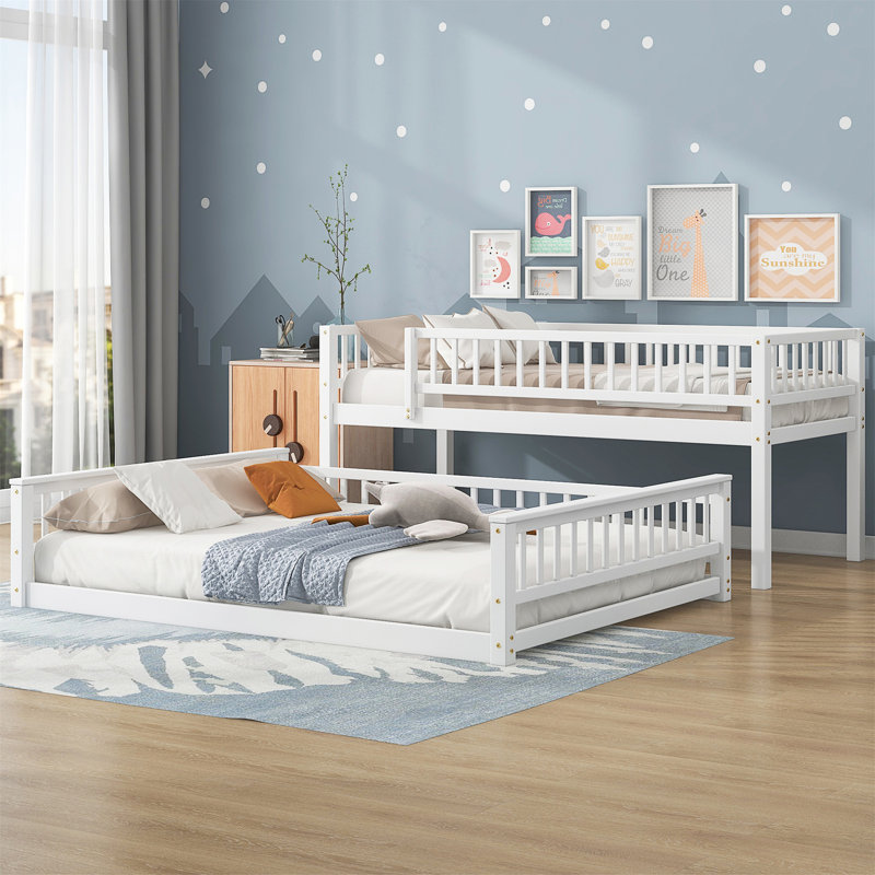 Jehuda Bed, Twin XL Over Queen, White