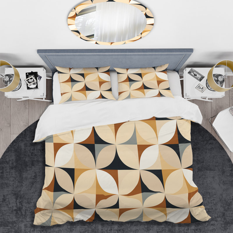 Geometric Harmony - Ensemble de housse de couette géométrique, Housse de couette pour très grand lit et 2 très