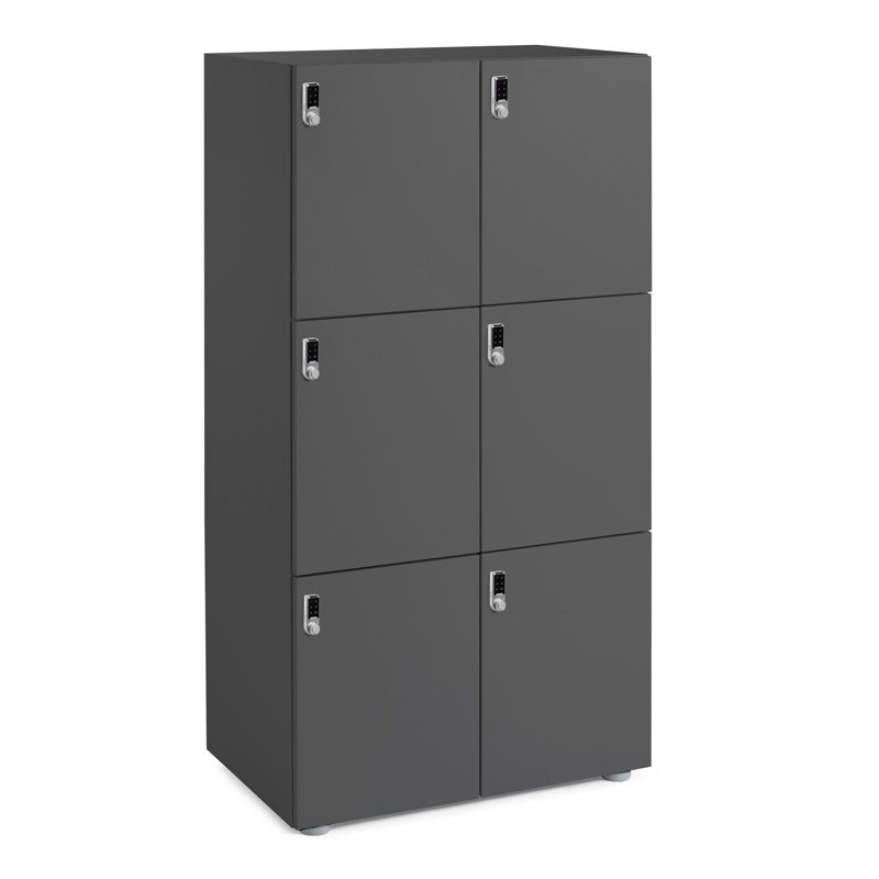 Casier Stash 6 portes, numérique, gris anthracite