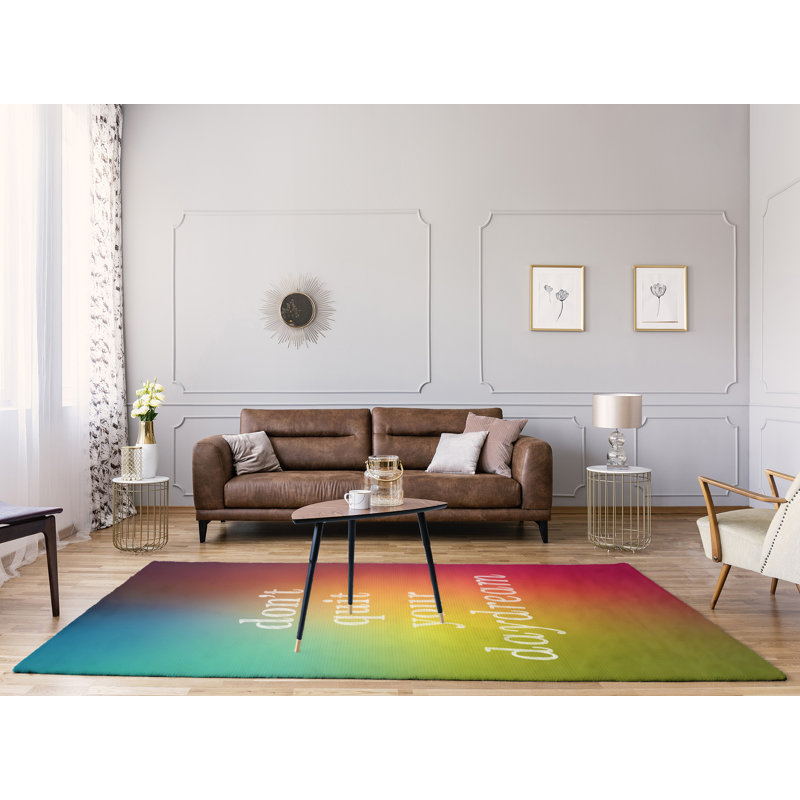Arrière-plan multicolore ne pas quitter votre daydream citation en poly-chenille, Rectangle 8 pi x 10 pi