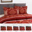 Burgundy Trendy Printed Bedspread Floral Design Quilted with Pillow Shams-113665276