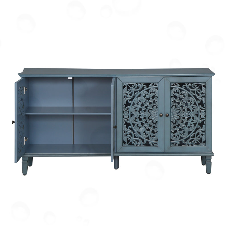 Buffet avec tablettes réglables, Bleu antique