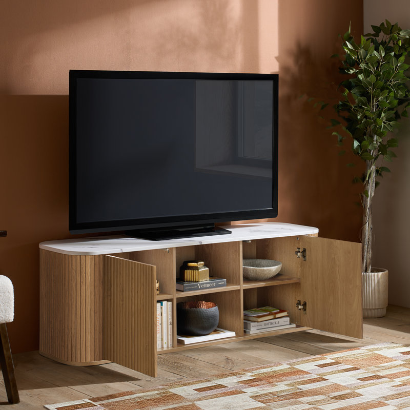 RUSSO LARGE TV UNIT, Oak Wood