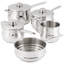 Stellar 1000 5 Piece Stainless Steel Pan Set, 16/18/20cm Saucepans With Stainless Steel Lids, 14cm Milk Pan, Steamer