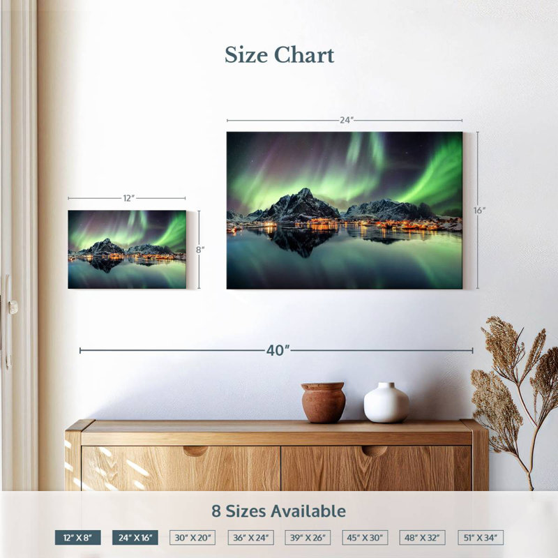 Alvord Wintry Reine Northern Lights, H 16 po x l 24 po