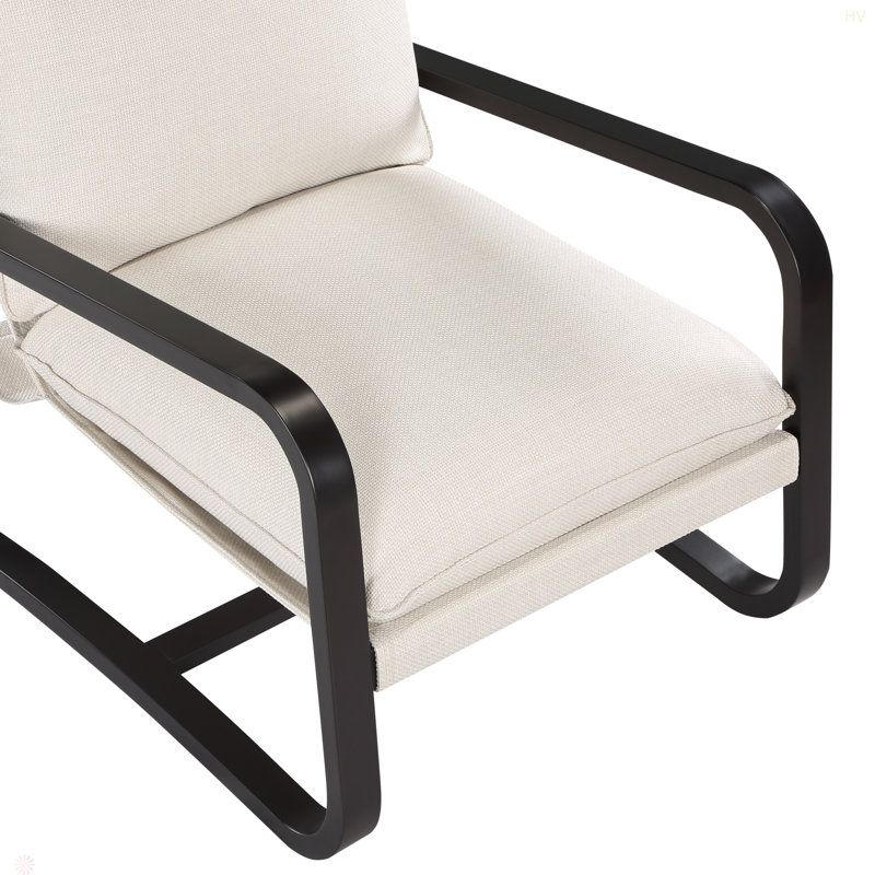 Chaise de salle à manger Blaire revêtue de tissu avec structure en métal, Beige