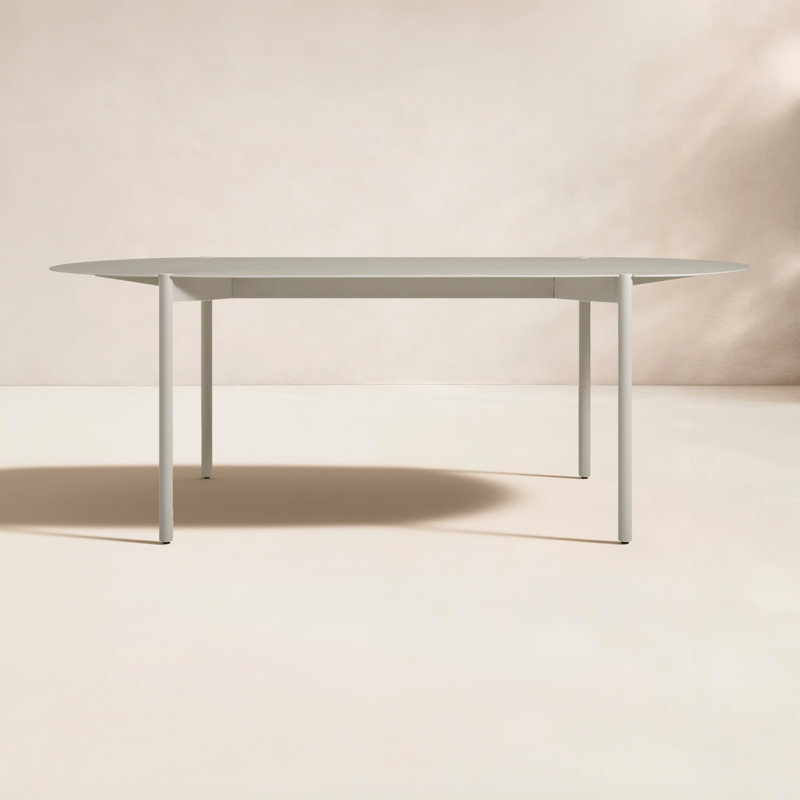 Comeuppance Outdoor Oval Dining Table, Putty