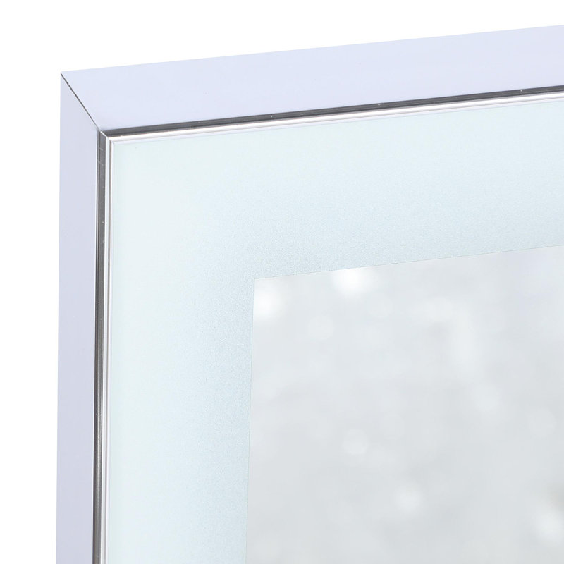 Miroir de salle de bain 48 po x 32 po à DEL, cadre en aluminium avec lumières biseautées à angle biseauté à 45 °, 3 couleurs, antibuée, convenant à une décoration moderne