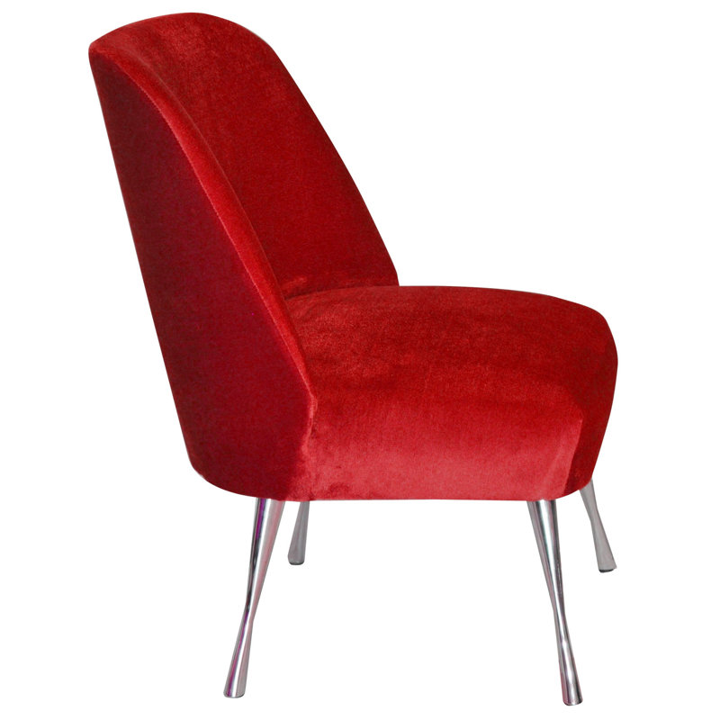 Vintage Upholstered Accent Chair, Red