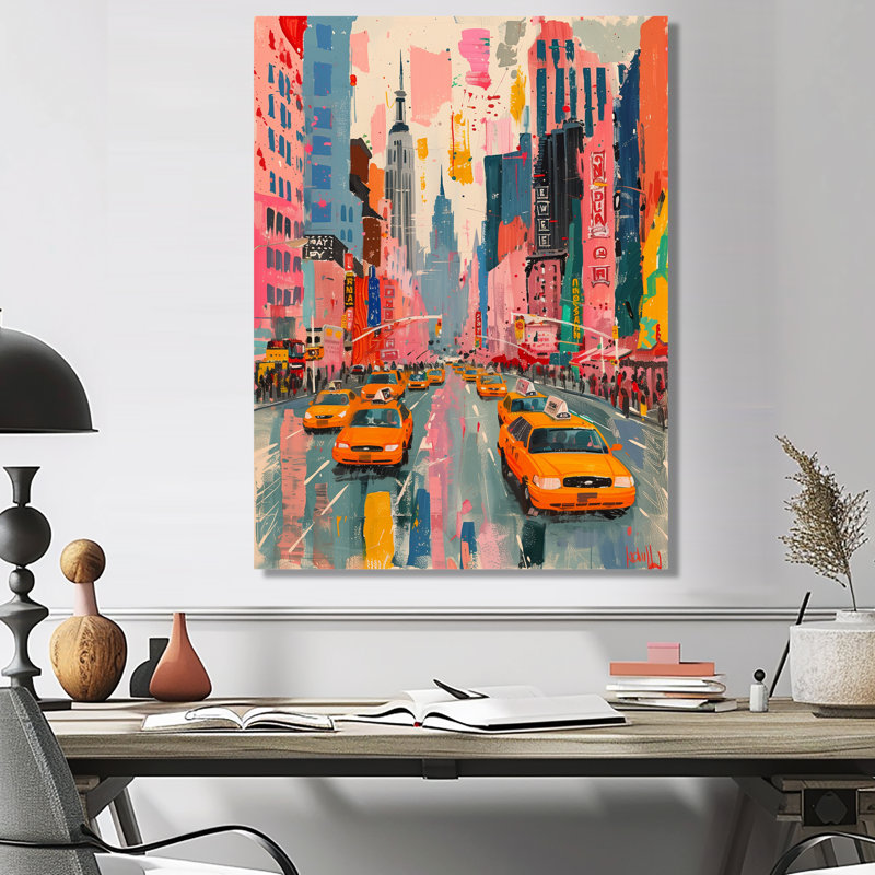 Rose, gratte-ciel de New York City III - impression d'art mural New York City, Sans cadre, métal, H 16 po x l 32 po