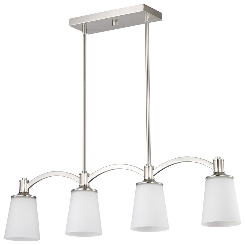 Alejandre 4-Light Steel Linear Pendant, Brushed  Nickel