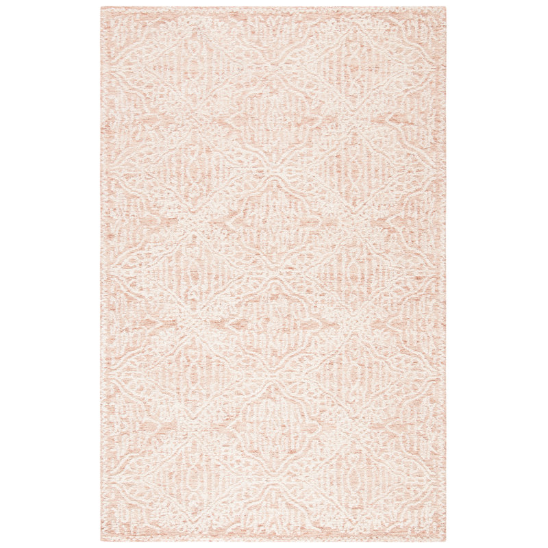 Robblee Hand Tufted Wool/Cotton Geometric Rug in Ivory, Rectangle 4' x 6'