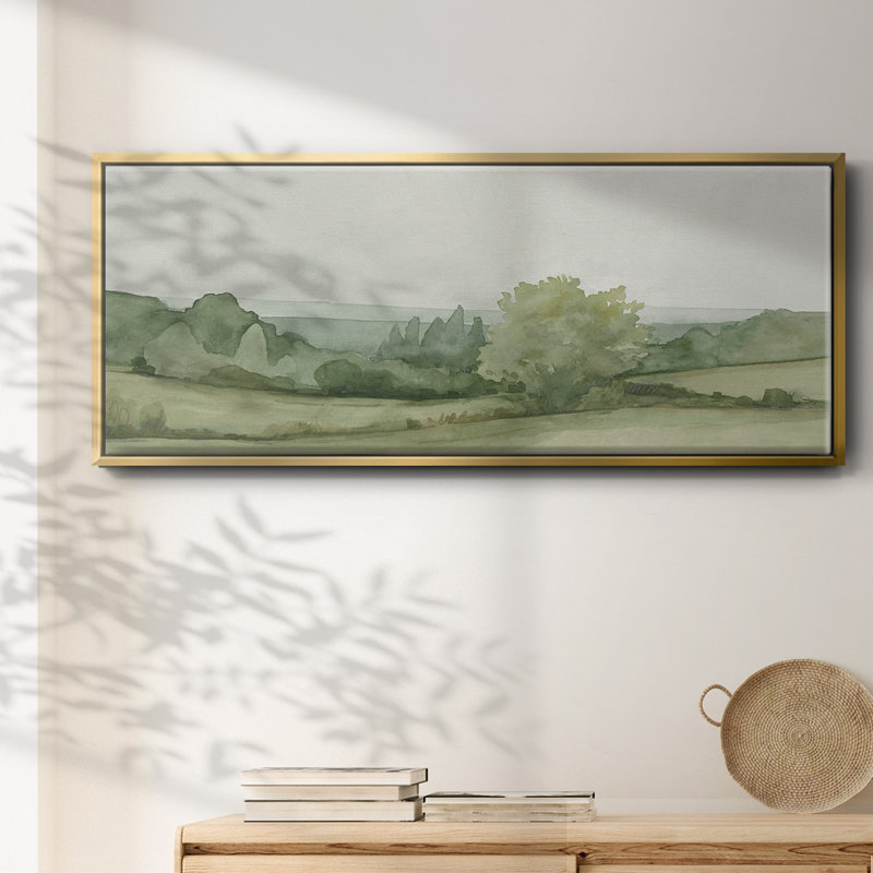 Croquis de paysage rétro II, toile encadrée, H 20 po x l 50 po