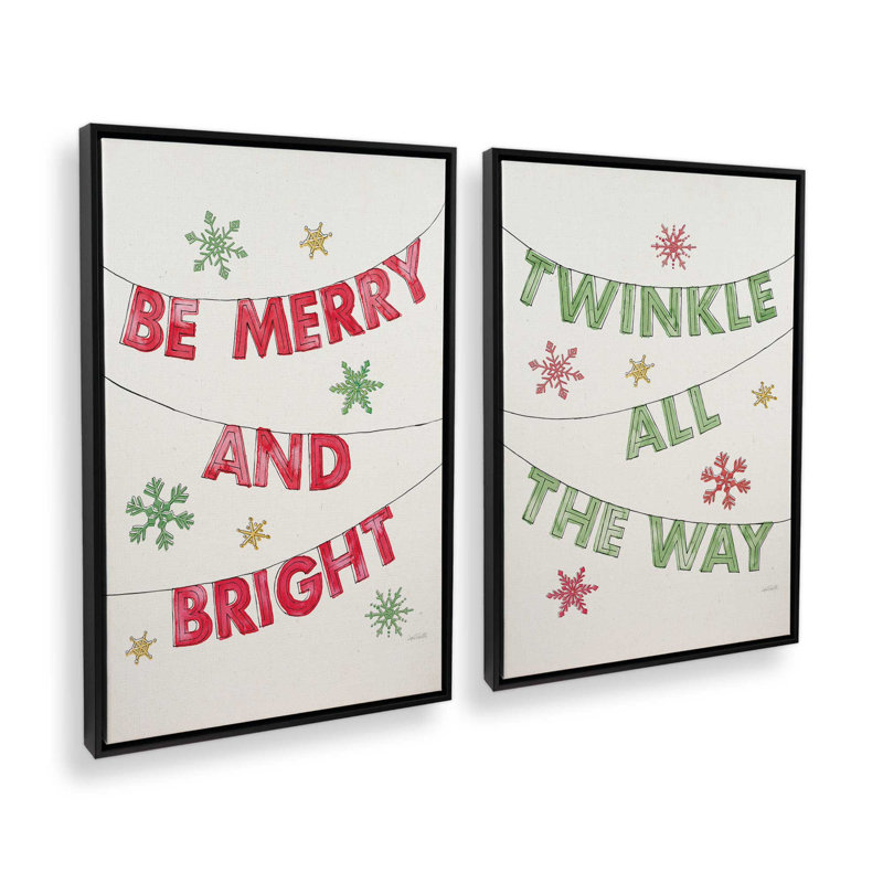 Twinkle All The Way, ensemble de 2 impressions sur toile, H 48 po x l 66 po, Impression encadrée sans passe-partout
