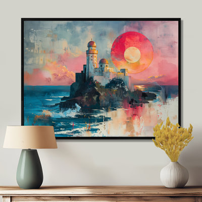 'Pink Blue Summer Coastal Astral Observatories - Observatories Wall Art Print