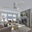 Ventilateur de plafond encastré 52 pouces DC 3 pales en bois sculpté, ventilateur silencieux, télécommande réversible sans lumière