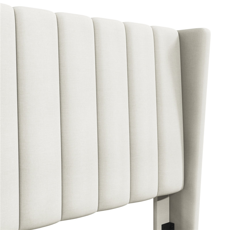 Upholstered Panel Bed, Queen, Black
